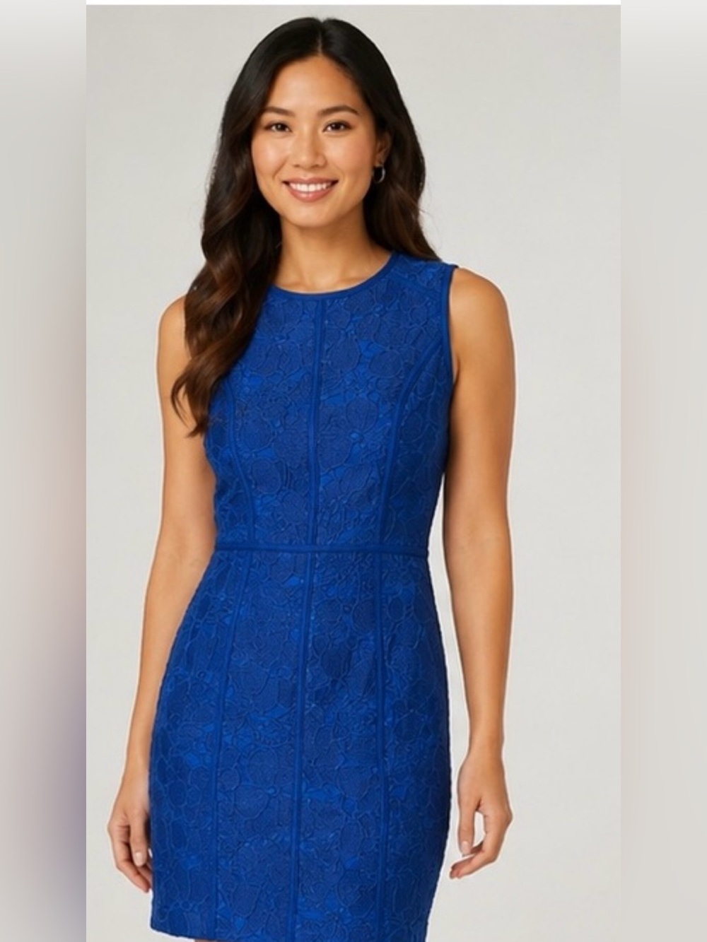 Cynthia Steffe Royal Blue Sleeveless Lace Sheath Dress